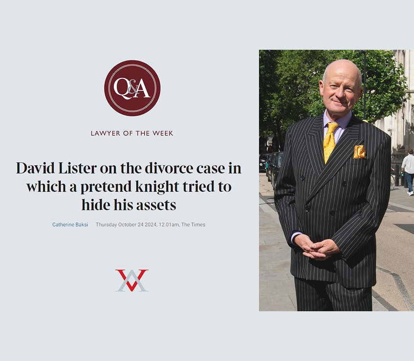 David Lister vince il premio Avvocato della settimana del Times